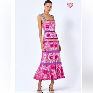 Alexis Pink and Blue Midi Dress